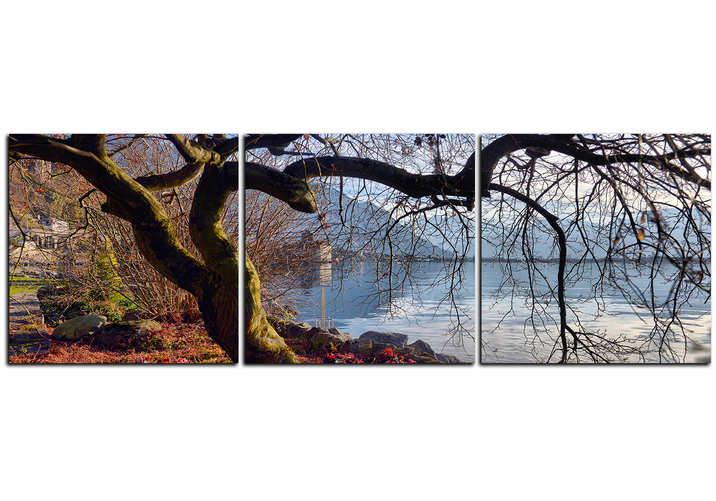 Obraz na plátně - Podzim u jezera - panoráma Obraz na plátně - Podzim u jezera - panoráma